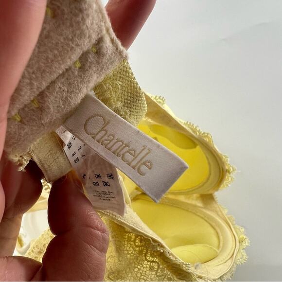 Chantelle Yellow T Shirt Bra Lightly Lined Women’s Lace - Picture 7 of 8